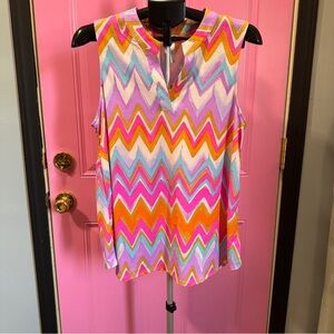 Scarlett‎ Orange and Pink Graphic Tunic with Relaxed Fit